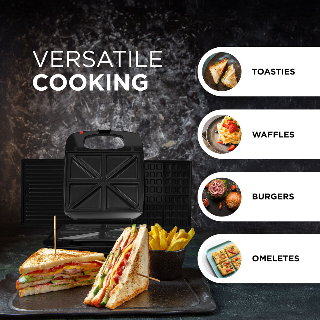 3-in-1 Toastie Maker with Waffle & Grill Plates