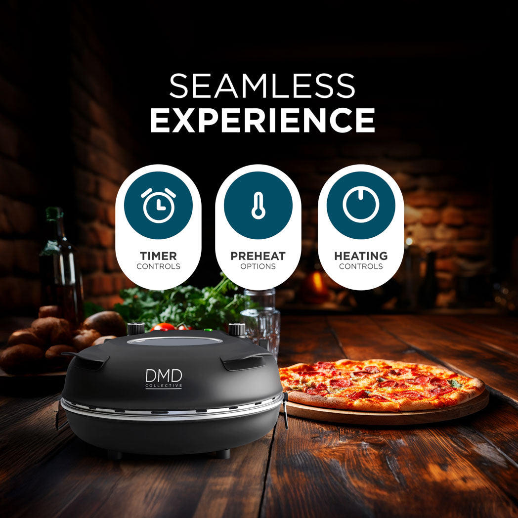 12" Pizza Oven – Stone-Bake with Thermostat & Paddles