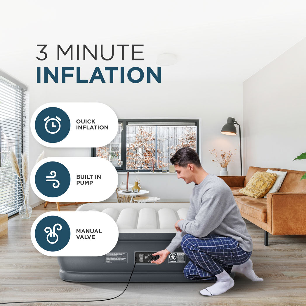 Double Inflatable Air Mattress with Built-In Electric Pump
