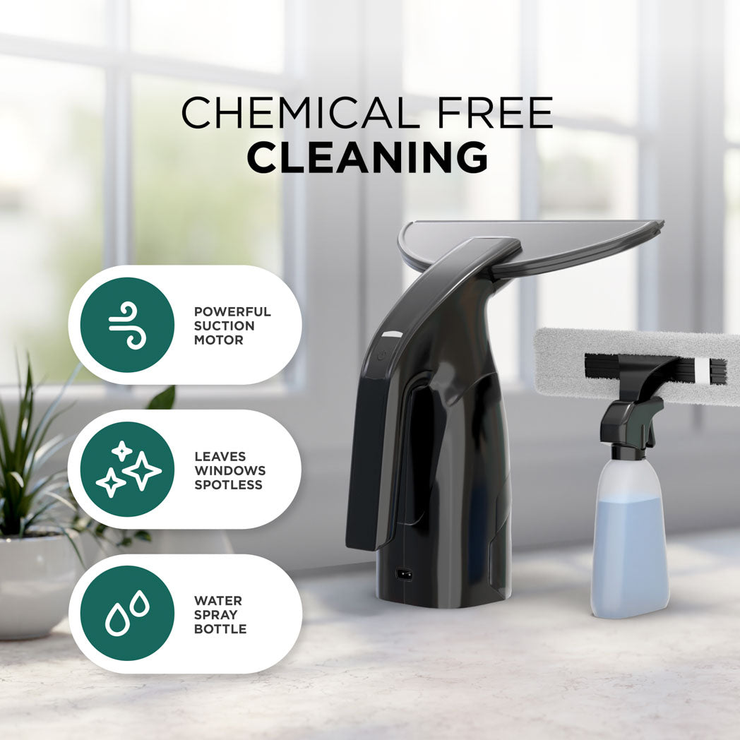 Rechargeable Cordless Window Vacuum with Spray Kit