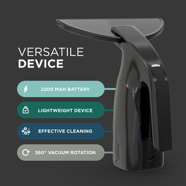 Window Vacuum - Cordless, Rechargeable, Includes Spray Kit