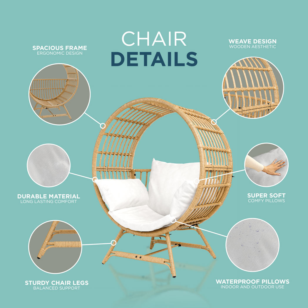 Azalea Standing Egg Chair with Super Soft Cushion