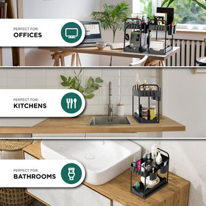 Under Sink Storage Kitchen Organiser - 2 Pack