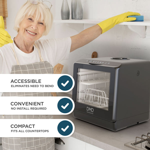 Countertop Dishwasher - 5L Built-in Water Tank and 5 Modes
