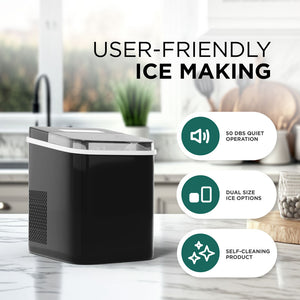 Ice Maker - 6 Min Ice, 2 Sizes and Auto Shut-Off
