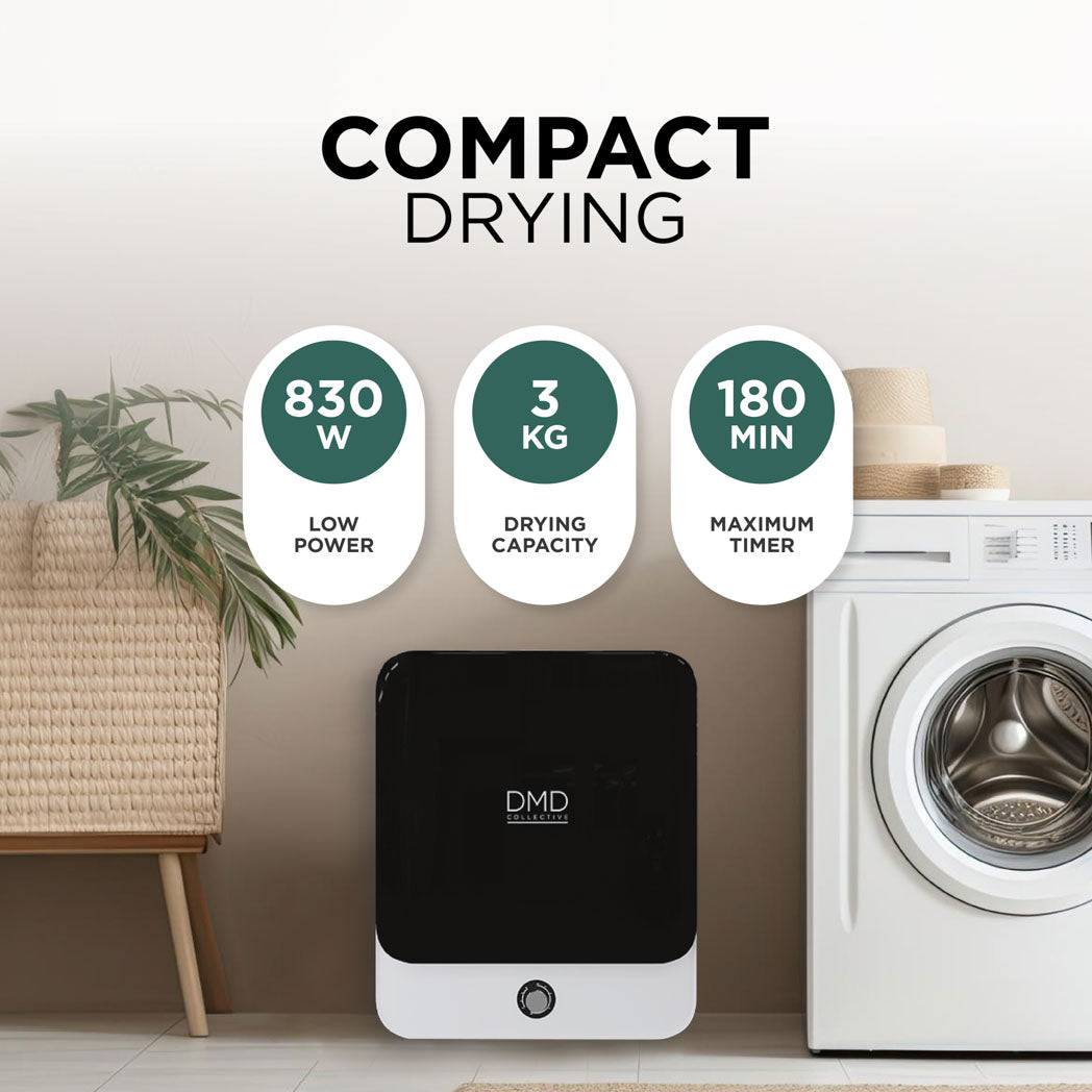 3kg Vented Mini Tumble Dryer with Anti-Wrinkle & Cool Air