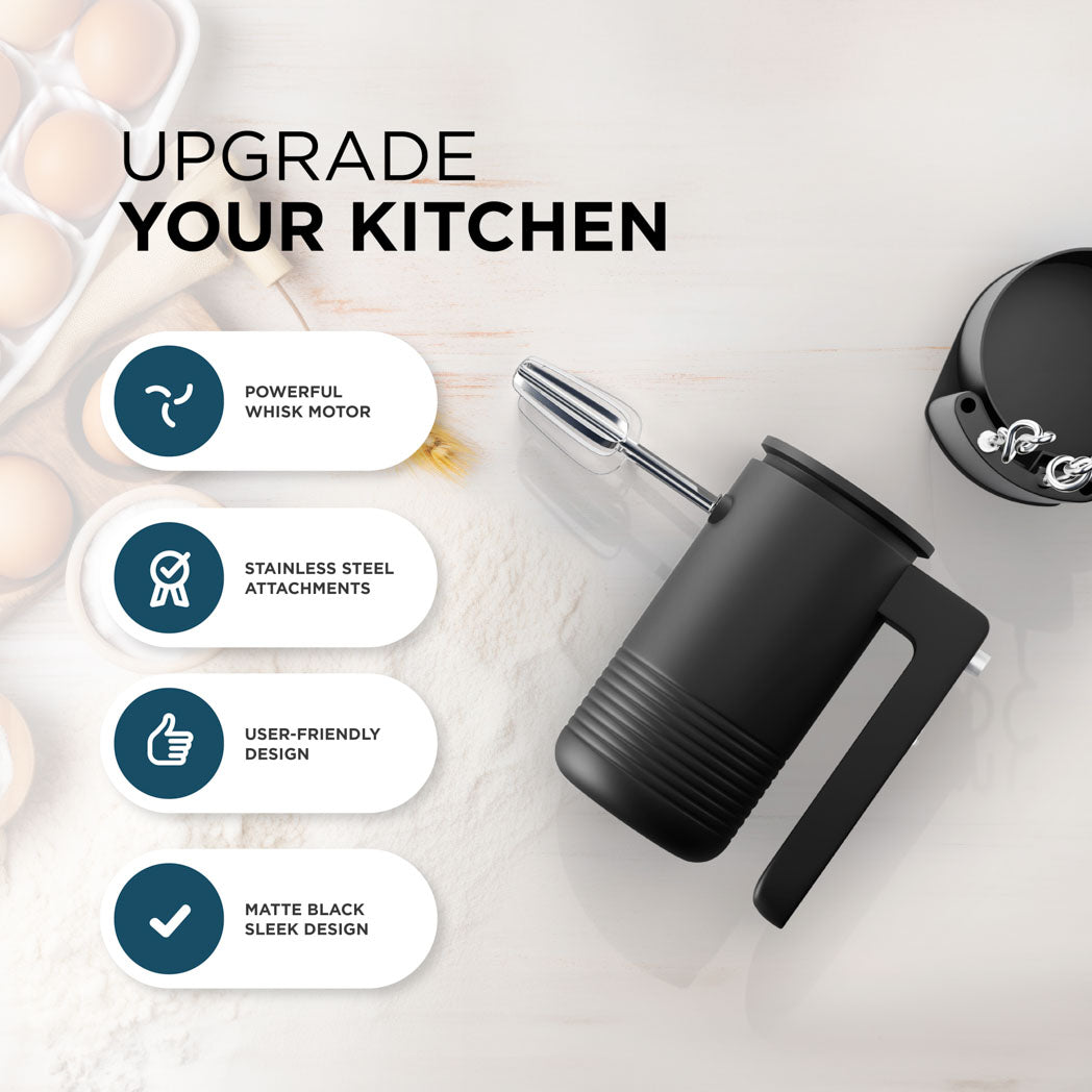 5 Speed Electric Hand Mixer with Beaters & Dough Hooks