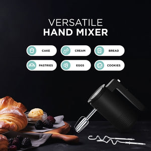 Hand Mixer - 5 Speed with Beaters and Dough Hooks