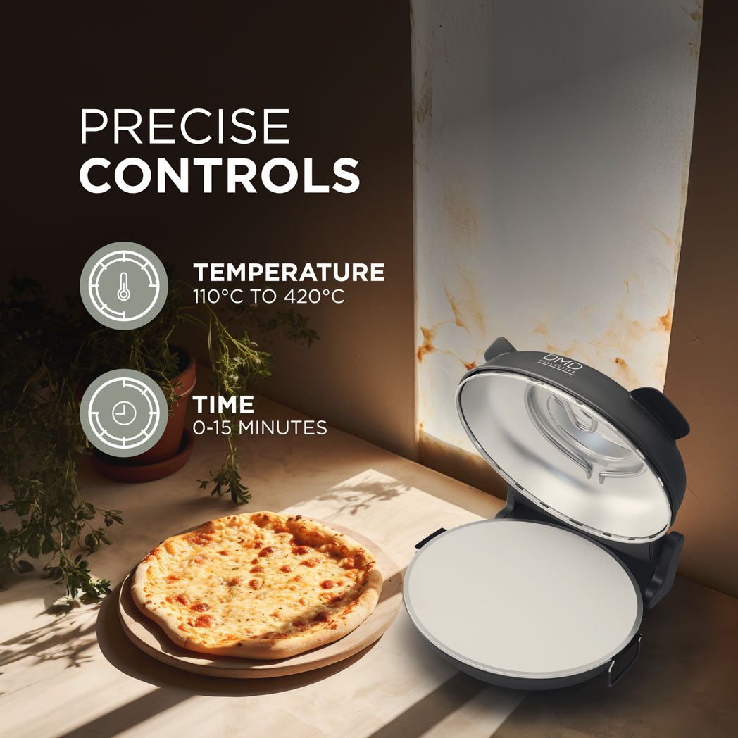 12" Pizza Oven – Stone-Bake with Thermostat & Paddles