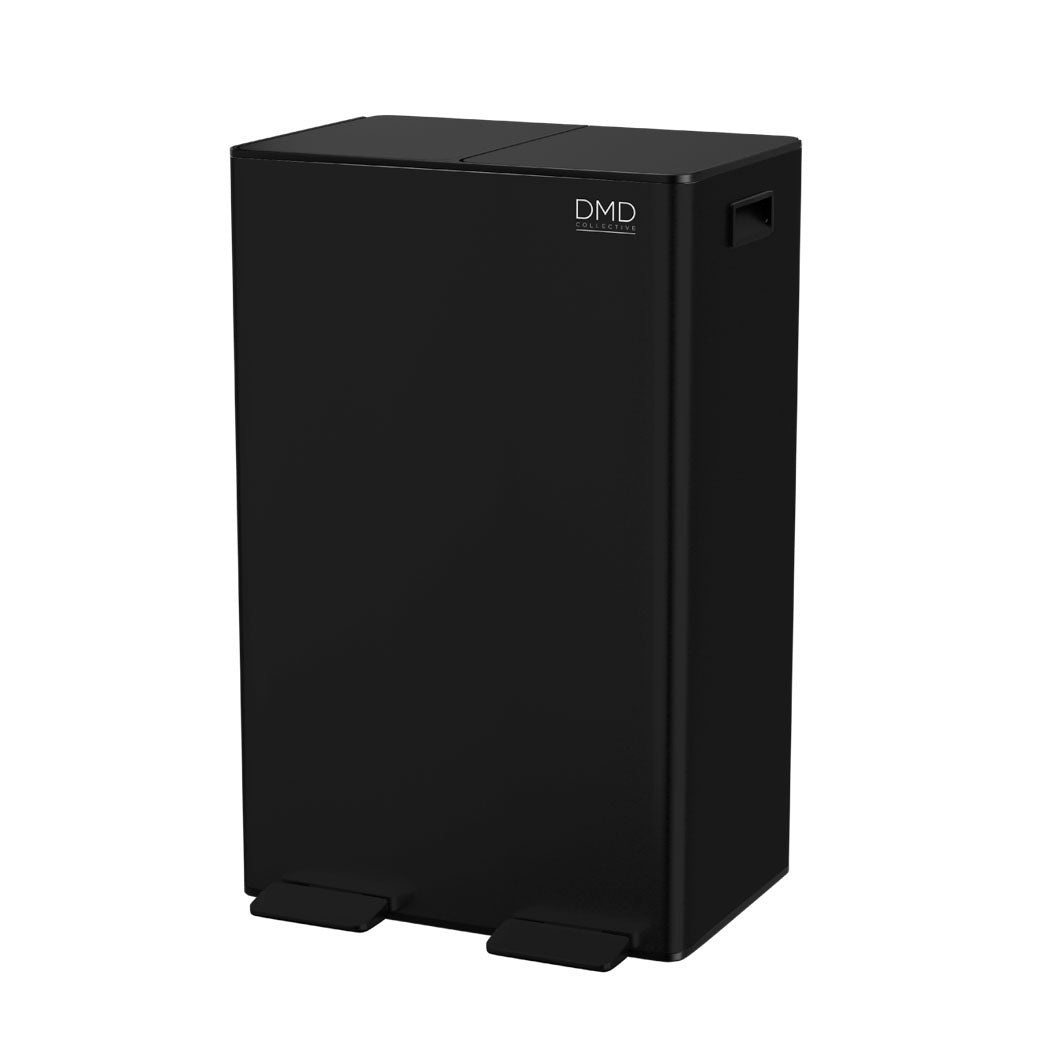 60L Dual Stainless Steel Rubbish Bin