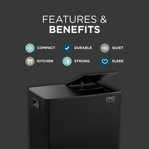 Stainless Steel Rubbish Bin - 63L, Dual Design