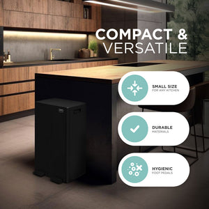 Stainless Steel Rubbish Bin - 63L, Dual Design