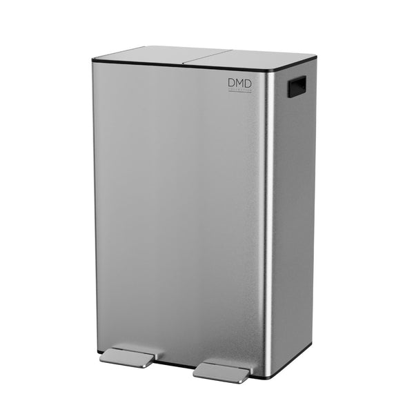 Stainless Steel Rubbish Bin - 63L, Dual Design