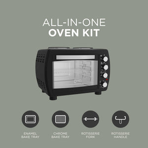 Mini Oven All-in-One Cooker - 35L with Dual Hot Plates