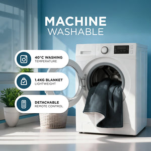 Heated Electric Blanket - Sherpa Fleece, Auto-Off, 9 Heat Levels, Grey