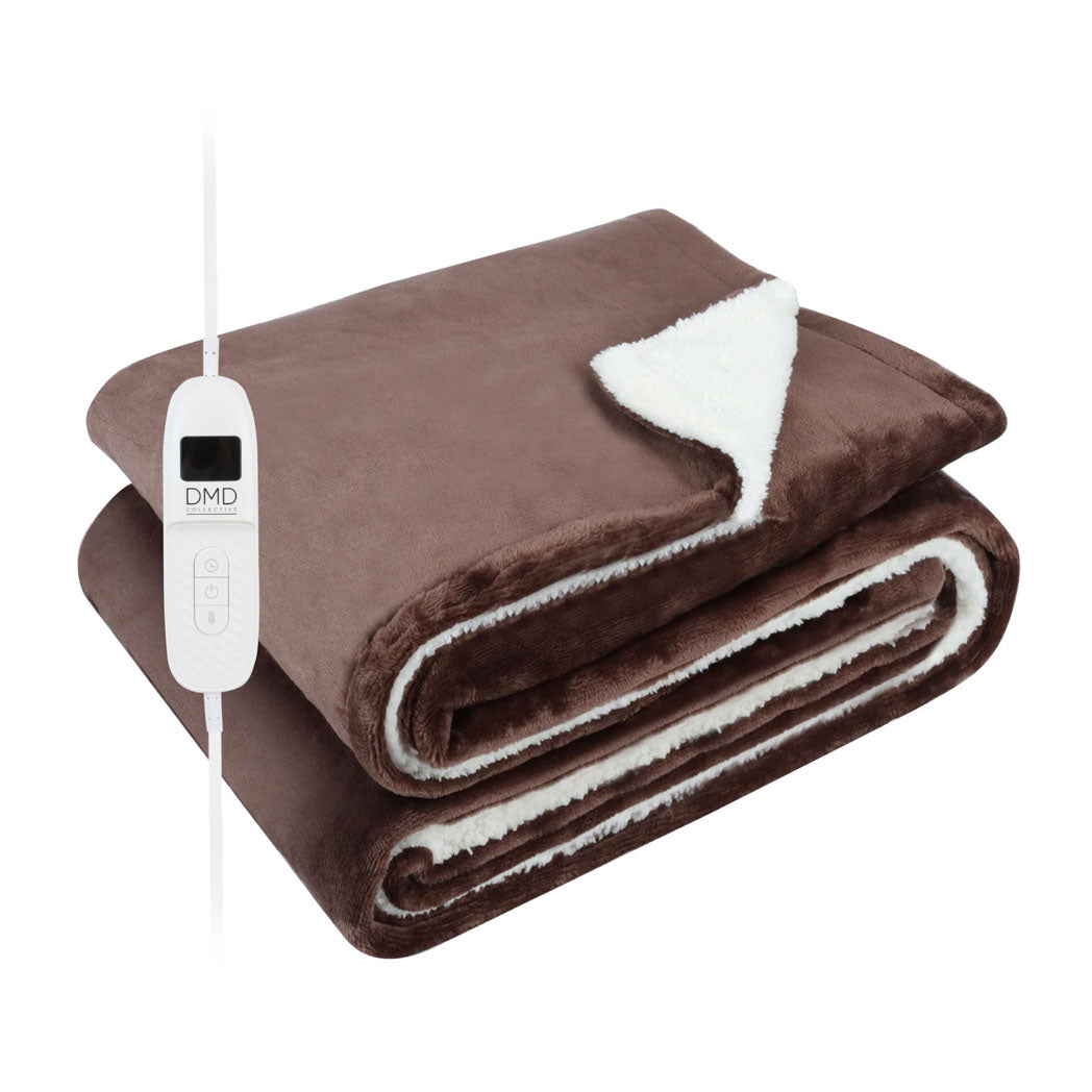 Heated Electric Blanket – Sherpa Fleece, Auto-Off & 9 Heat Levels