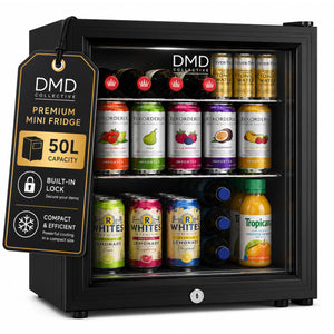 Glass Door Mini Fridge – 50L Compact Drinks Refrigerator