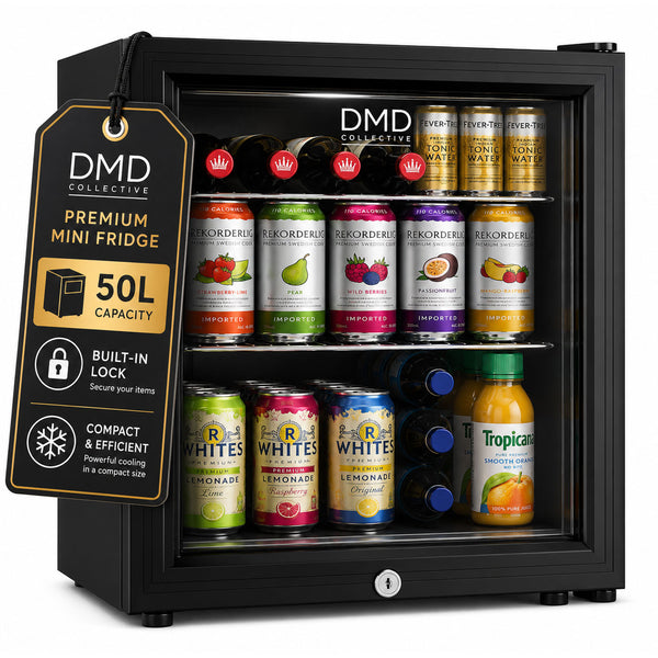 Glass Door Mini Fridge – 50L Compact Drinks Refrigerator