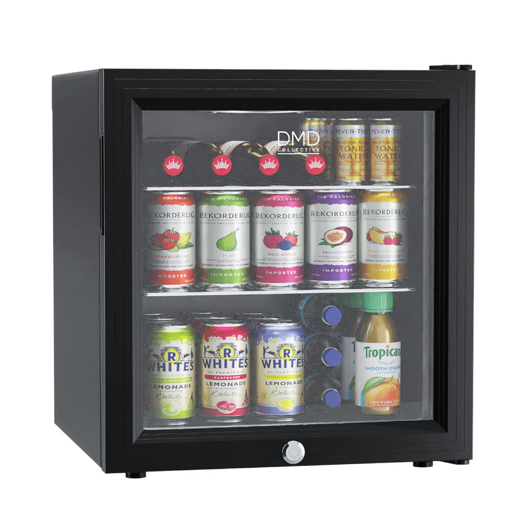 50L Glass Mini Fridge with Lock & Key