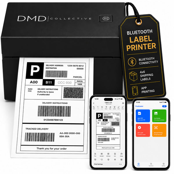 Bluetooth 4x6 Thermal Label Printer Wireless Shipping Label Printer for Etsy, Shopify, Royal Mail, Evri & Vinted