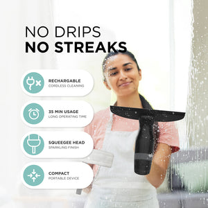 Window Vacuum - Cordless, Rechargeable, Includes Spray Kit