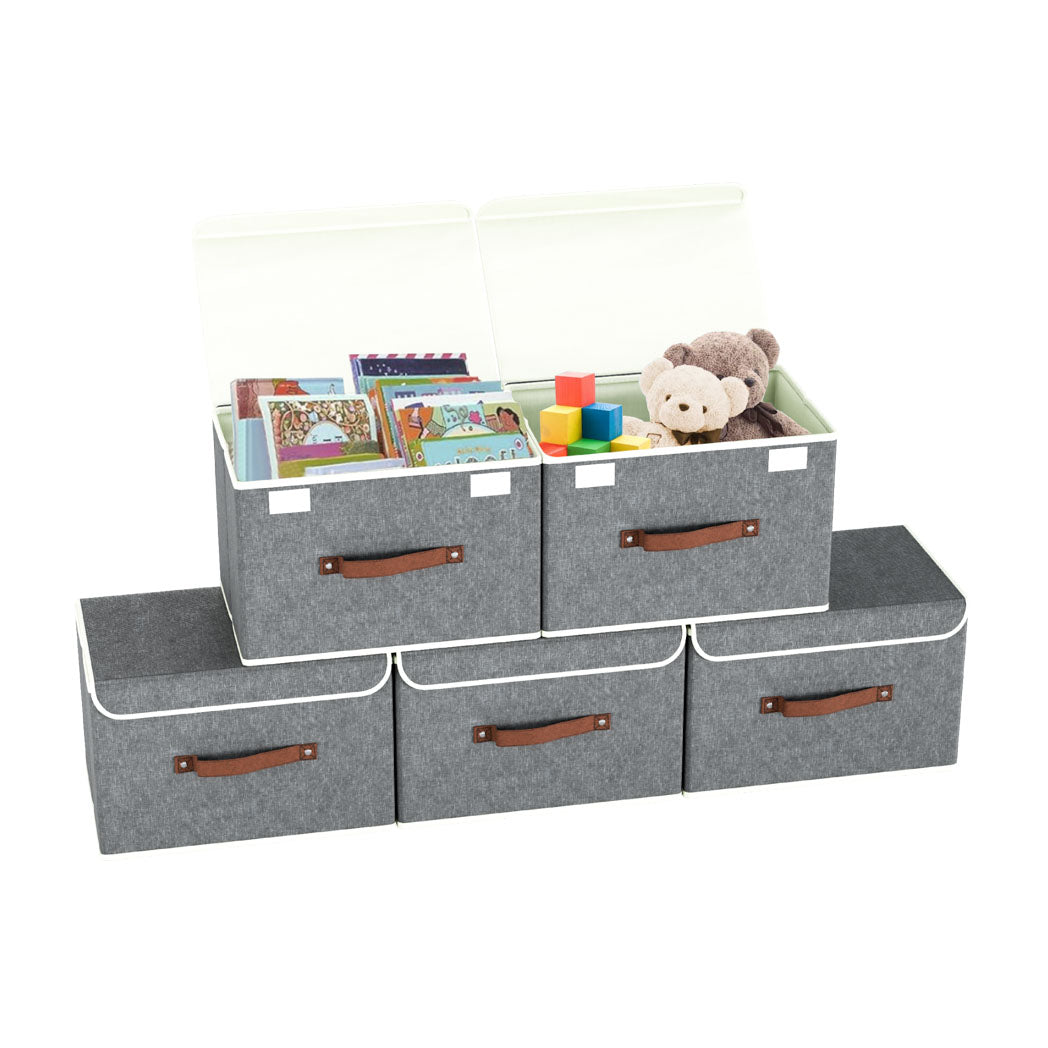 5-Pack Collapsible Storage Boxes with Lids
