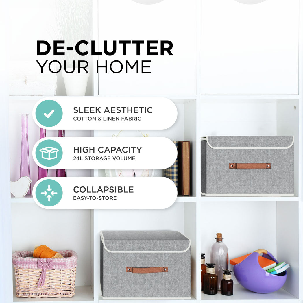 5-Pack Collapsible Storage Boxes with Lids