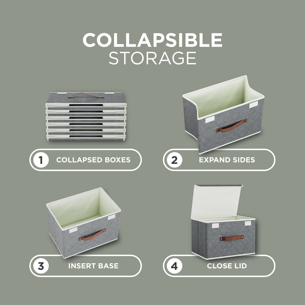 5-Pack Collapsible Storage Boxes with Lids