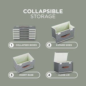 5-Pack Storage Boxes with Lids