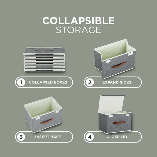 5-Pack Storage Boxes with Lids