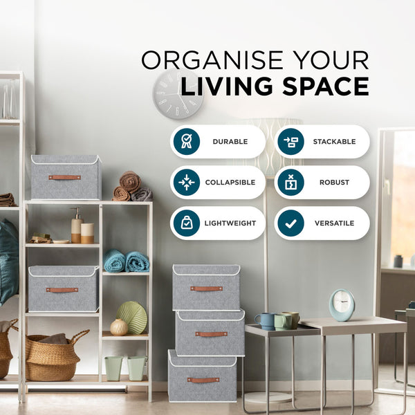5-Pack Storage Boxes with Lids