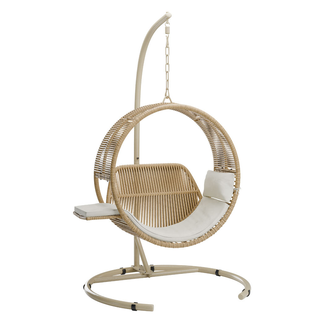 Dahlia Hanging Egg Chair with Cushions & Steel Stand