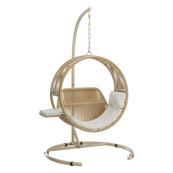 Dahlia Hanging Egg Chair with Cushions and Steel Stand