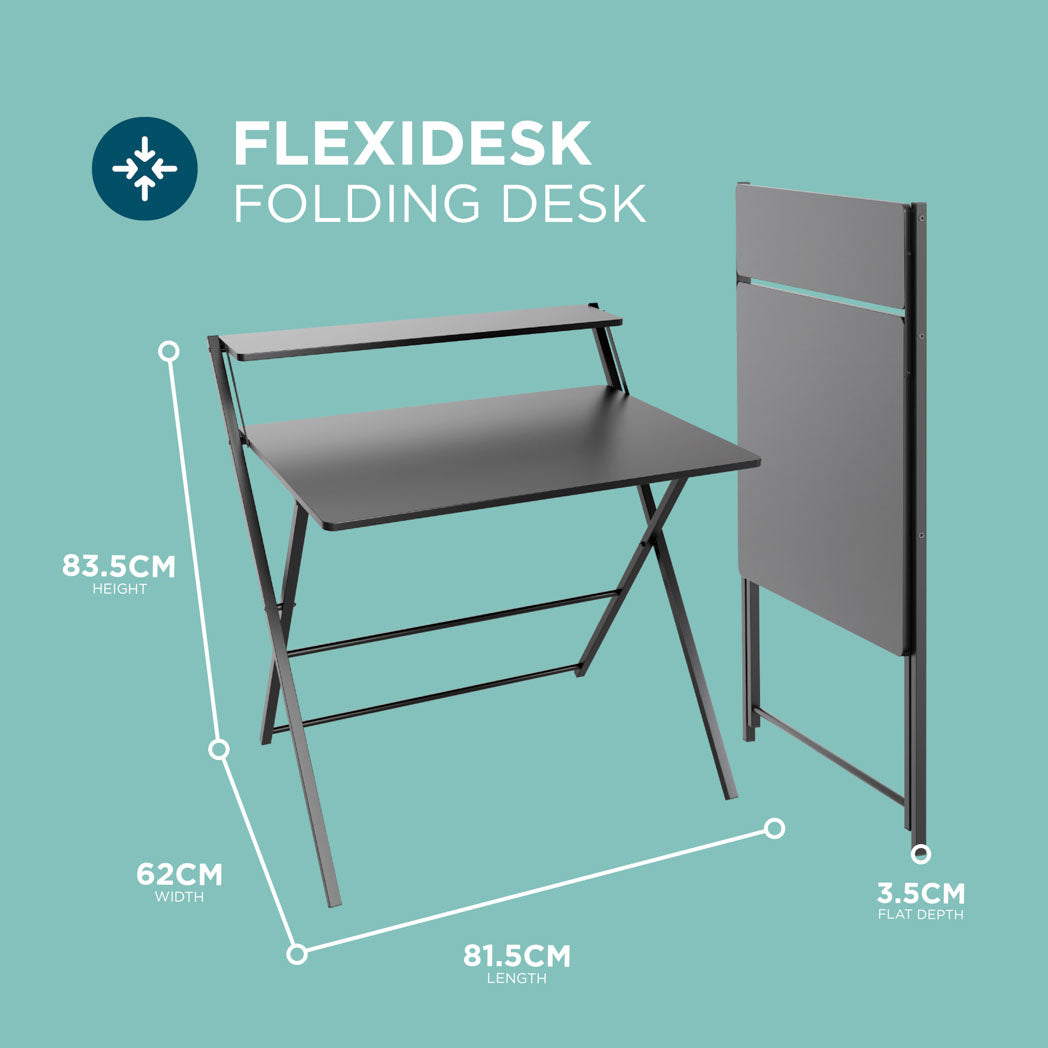 2-Tier Shelf FlexiDesk Folding Desk