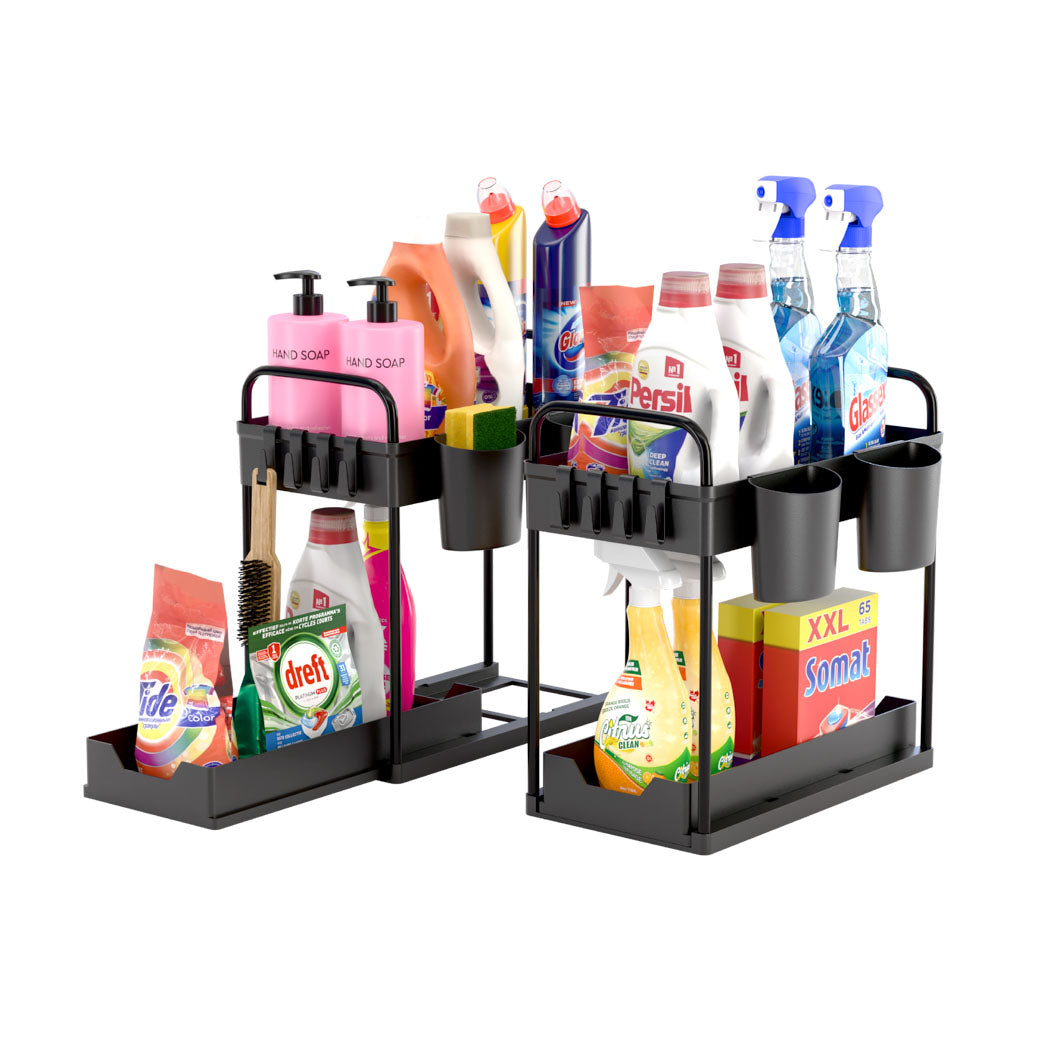 2 Pack Under Sink Storage Kitchen Organiser