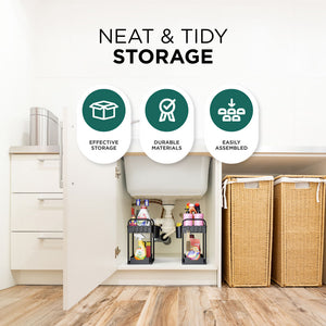 Under Sink Storage Kitchen Organiser - 2 Pack