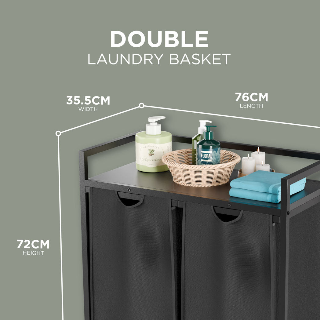 95L Double Pull Out Dirty Laundry Basket