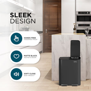 Stainless Steel Rubbish Bin - 30L, Dual Design