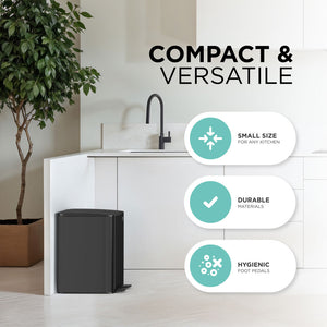 Stainless Steel Rubbish Bin - 30L, Dual Design