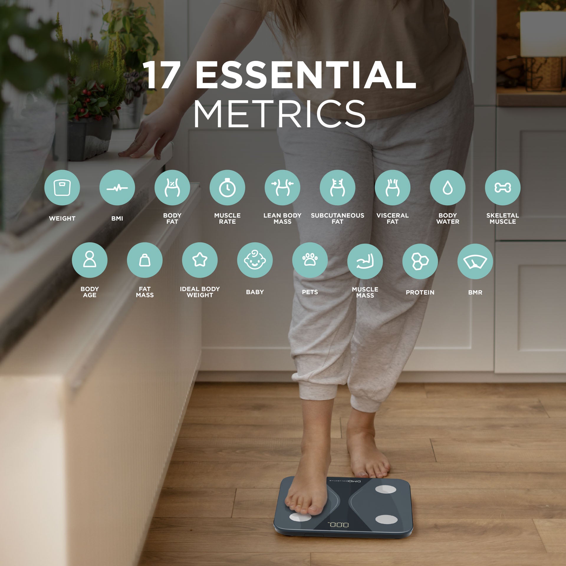 Smart Digital Bathroom Scale with App & Bluetooth