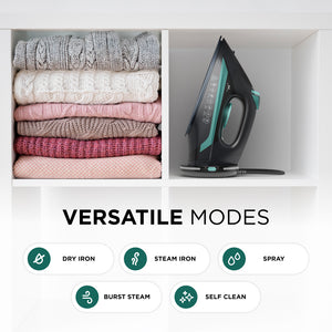 Cordless Steam Iron 2800W – Lightweight Multi-Mode Iron with Ceramic Soleplate & Vertical Steaming