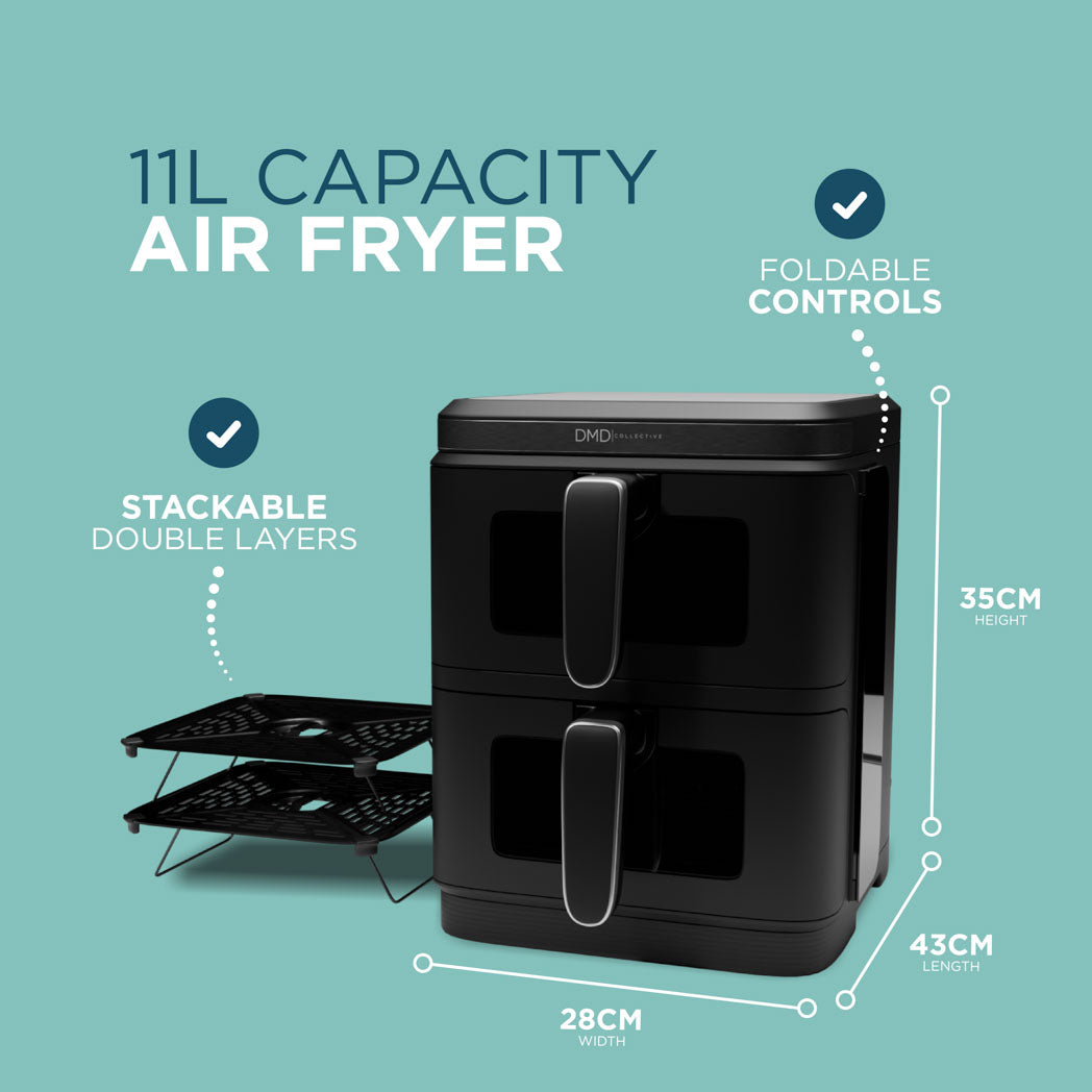 11L Vertical Dual Stacked Air Fryer with 12 Cooking Functions