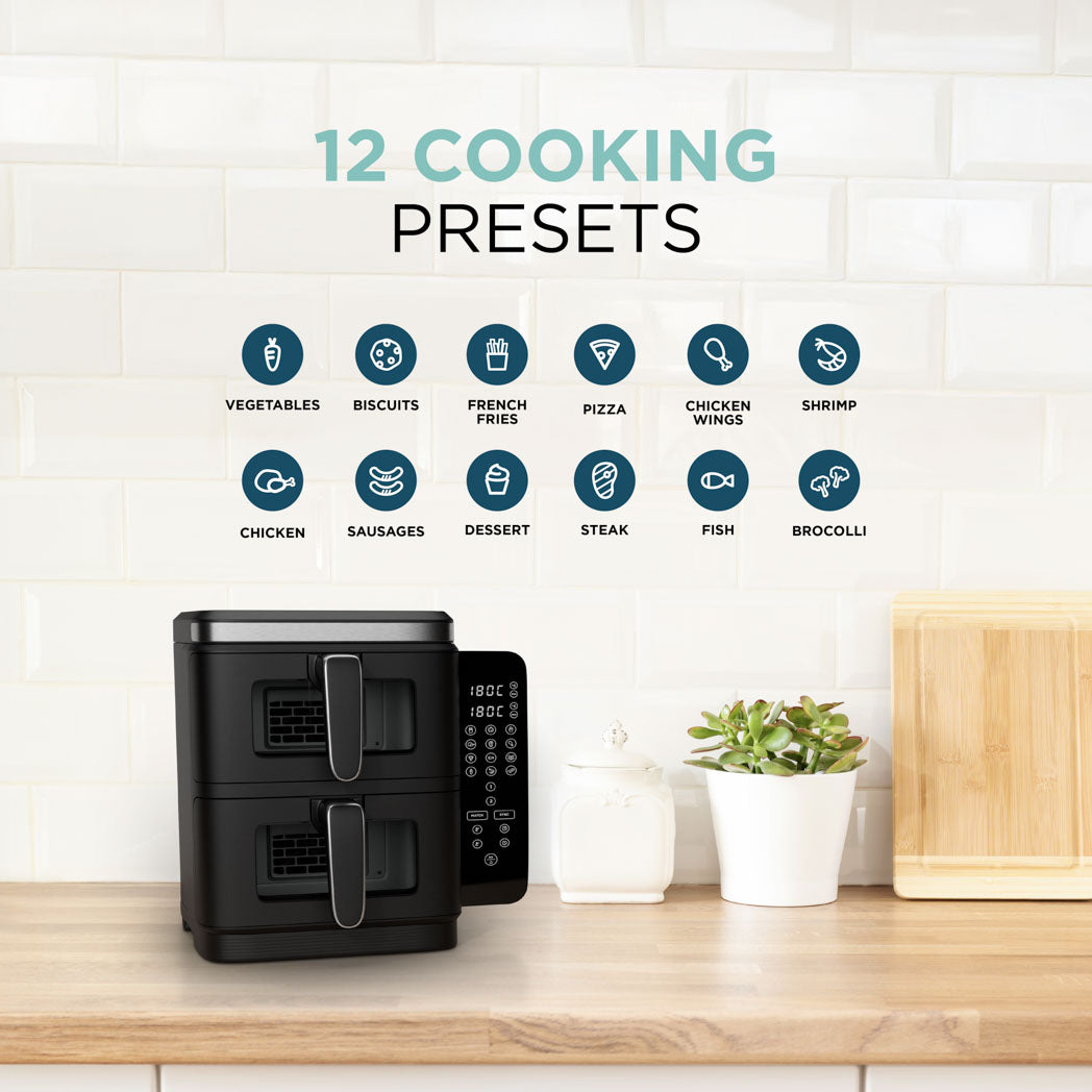 11L Vertical Dual Stacked Air Fryer with 12 Cooking Functions