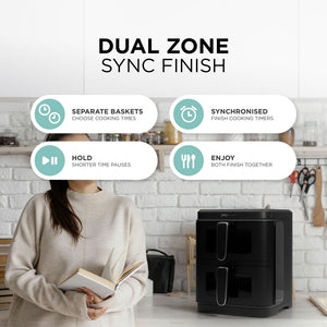 Double Air Fryer - 11L, 12 Cooking Options