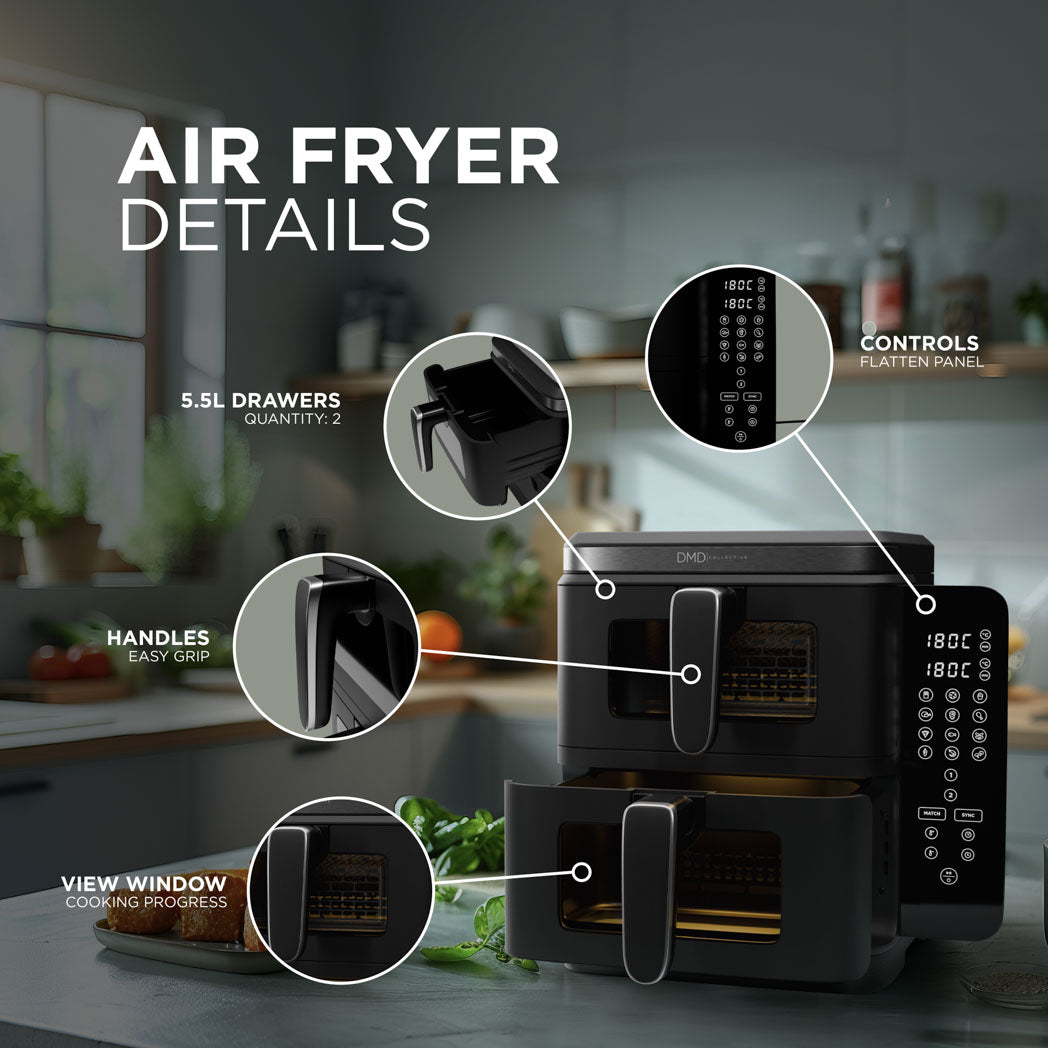 11L Vertical Dual Stacked Air Fryer with 12 Cooking Functions