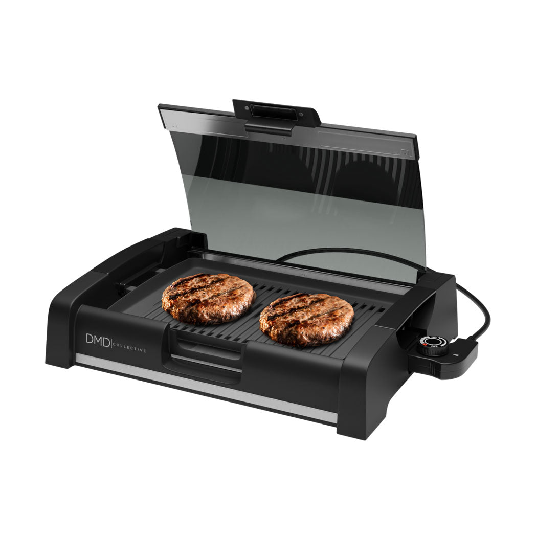 Smokeless Electric Barbecue Grill with Glass Lid