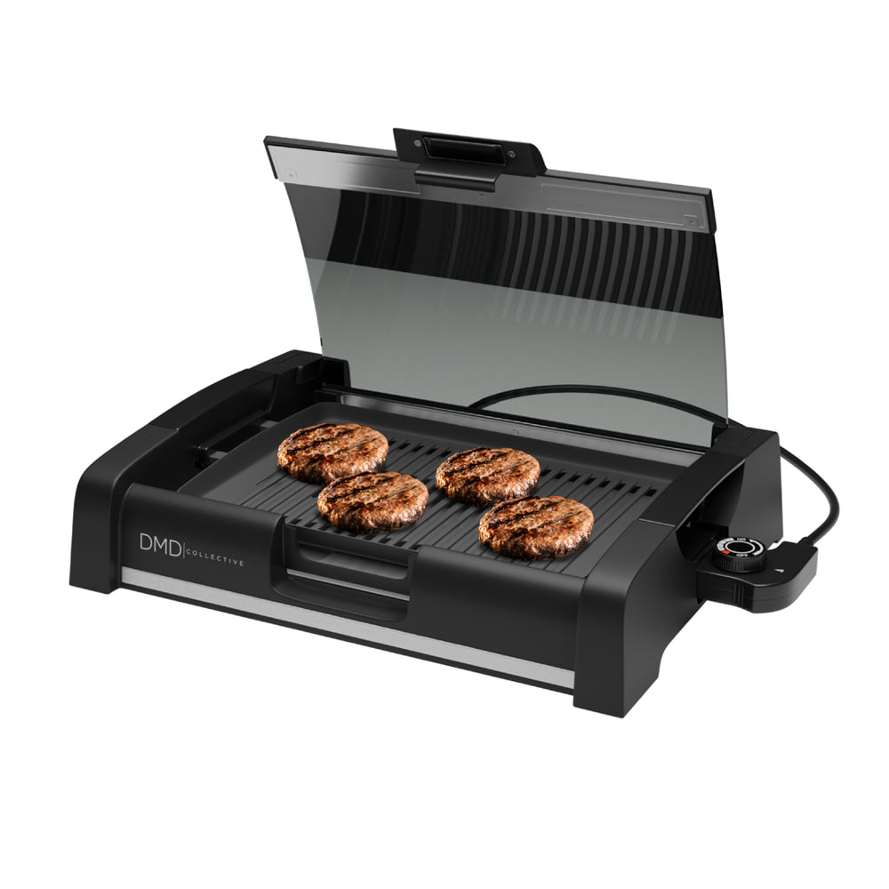 Smokeless Electric Grill with Glass Lid – Indoor BBQ, Non-Stick