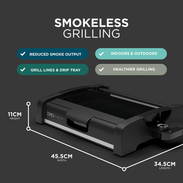 Smokeless Electric Grill with Glass Lid – Indoor BBQ, Non-Stick