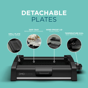 Smokeless Electric Grill with Glass Lid – Indoor BBQ, Non-Stick