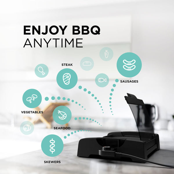 Smokeless Electric Grill with Glass Lid – Indoor BBQ, Non-Stick
